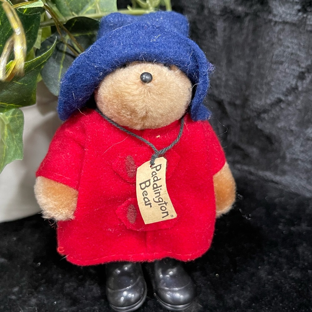 Paddington Bear Ornament with Red Coat and Blue Hat